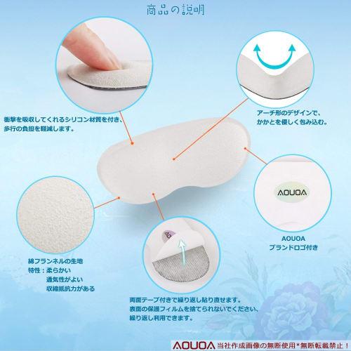 AOUOA Heel Pads, Heel Protection Pads for Preventing Blisters, Heel Half Cord Pads (Black) (2 Pairs, 4 Pads)