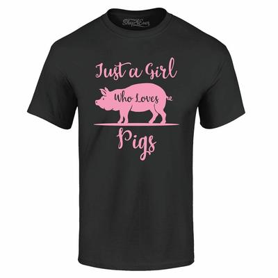 Nur ein Mädchen, das Schweine liebt T-Shirt Schweineliebhaber Schweinemama Bauer Shirts