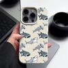 Shark Pattern Shockproof Phone Case For iPhone 16 16E 15 Pro Max 14 Pro 13 12 11 Matte TPU Soft Anti-Fall Bumper Cover