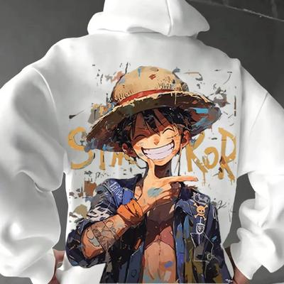 One Piece Luffy Cosplay Autumn/winter Couple Hooded Sweatshirt Harajuku Y2k Street One Piece Enthusiast Long Sleeved Top