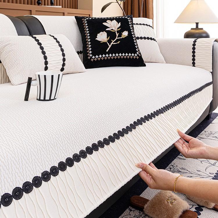 Sofa Cushion Anti Slip All Season Universal Nordic Simple Straight Row Light Luxury Style Cushion Premium Sofa Cover