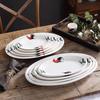Zhishi Ceramic Rooster Deep Fish Steaming Plate