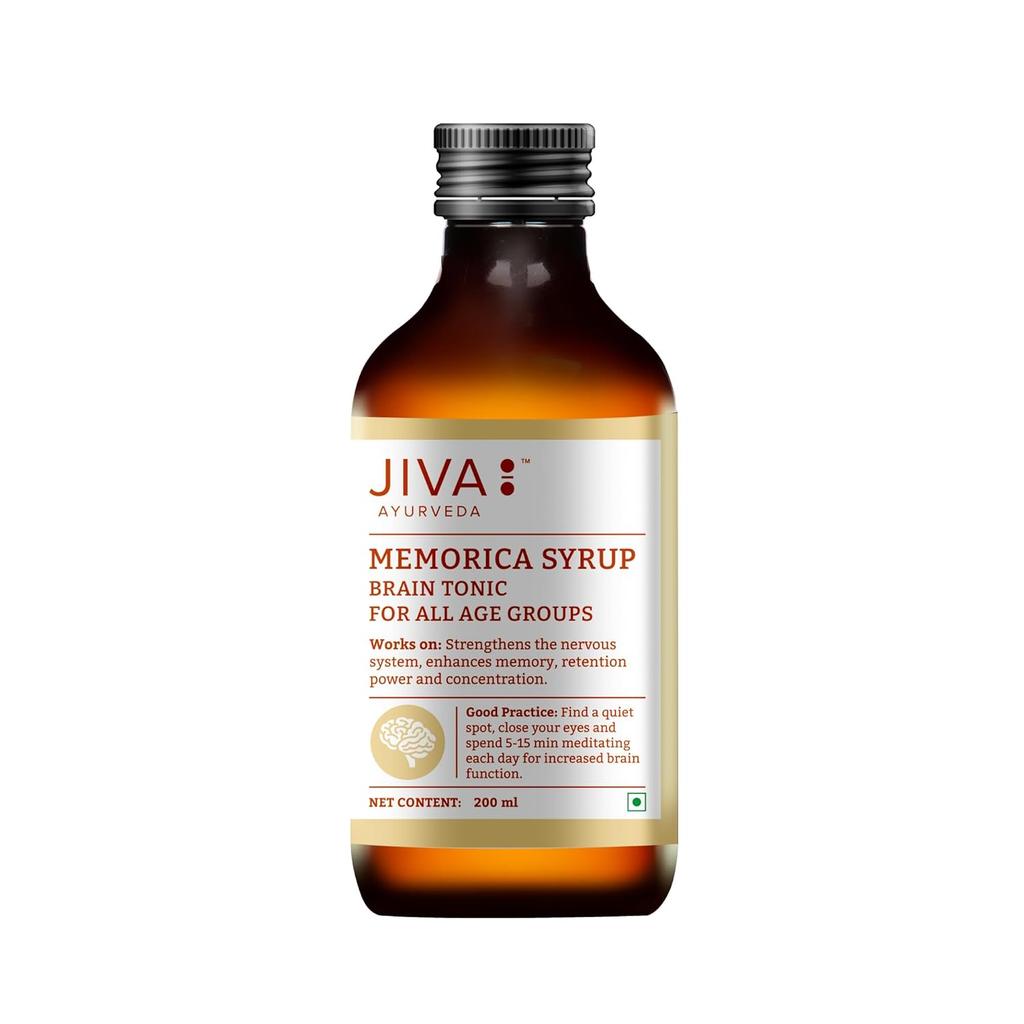 Jiva Ayurveda Memorica Syrup 200 Ml X Pack Of 2 Daily Cognitive Support Herbal Wellness Formula For Focus Memory And Calm