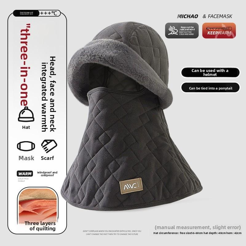 

Windproof Neck Warmer Hat With Fleece Lining For Women And Men In Autumn Winter DarkGray