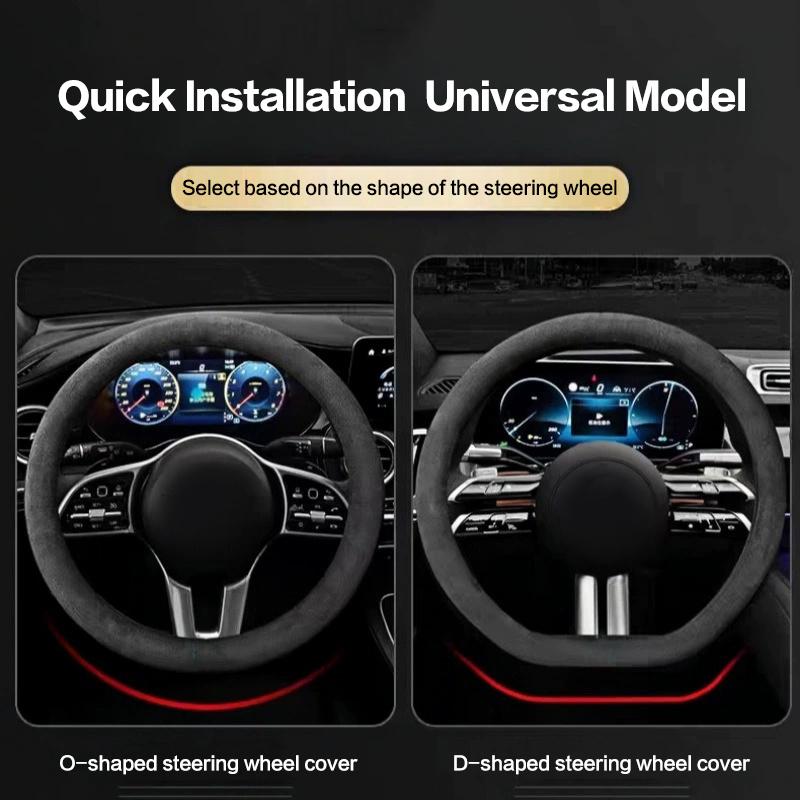 Car Steering Wheel Covers Suede Steering Wheel Cover Wrap Universal 37-38Cm Breathable Steering Covers Car Accessories