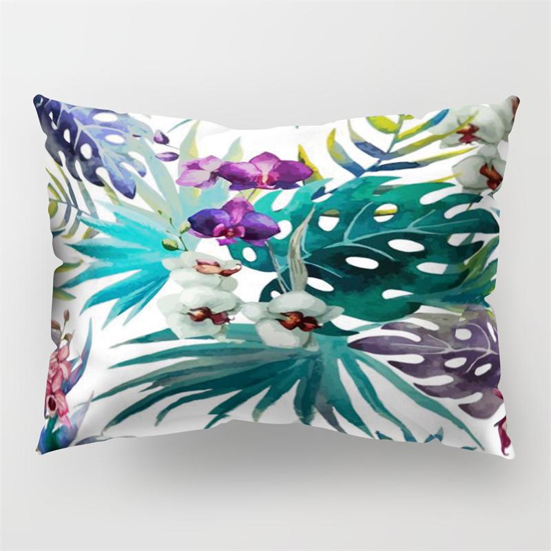 30x50cm Tropical Plant Polyester Pillow Cases Sofa Chair Living Room Home Decoration Green Leaves Plant Sunflower Pillowcase