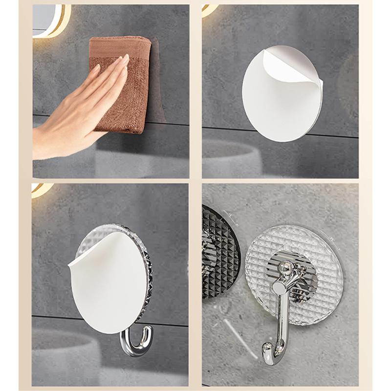 4Pcs Acrylic Door Hook Adhesive Wall Hooks Transparent Anti-skid Traceless Heavy Duty Stick On Hook Bathroom Kitchen Wall Sticke