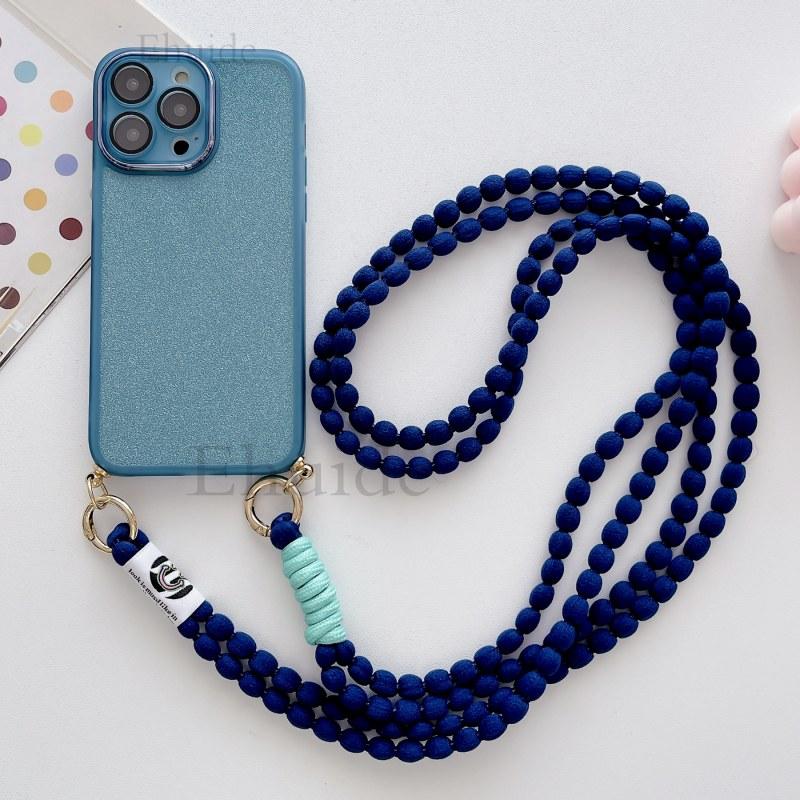Crossbody Strap Case For Samsung Galaxy S24 Ultra S21 S25 S23 FE S22 Plus A16 A56 A55 A15 Glitter Neck Plush Lanyard Rope Cover