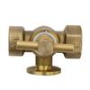 Ameikeo Brass Three-Way Plug Valve, Pressure Gauge, 4-Point Internal Thread Venting.