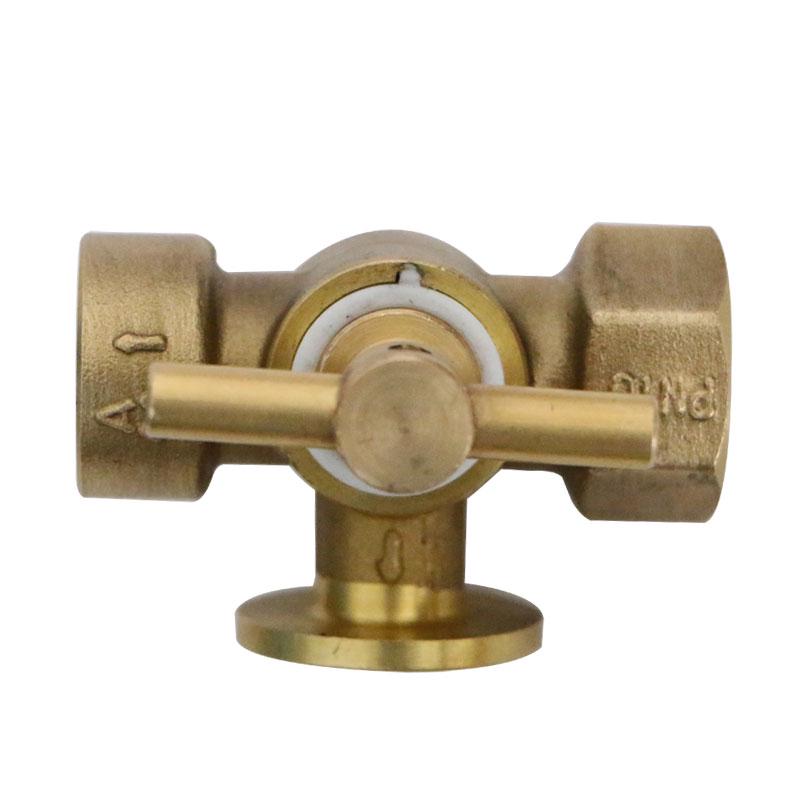 Ameikeo Brass Three-Way Plug Valve, Pressure Gauge, 4-Point Internal Thread Venting.