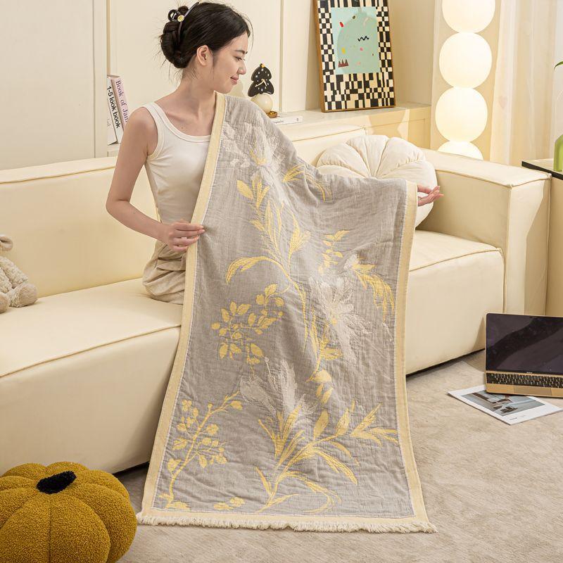 Tassel Cotton Cotton Jacquard Four-Layer Washable Multi-functional Bath Towel Household Dormitory Bath Towel