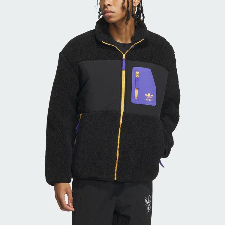 Adidas Originální Trefoil Color Block Volná sportovní bunda Pánské bundy Černá IN0993