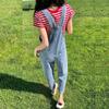 Retro Korean Style Women's Denim Overalls: Autumn Loose Straight Leg Slimming Jumpsuit