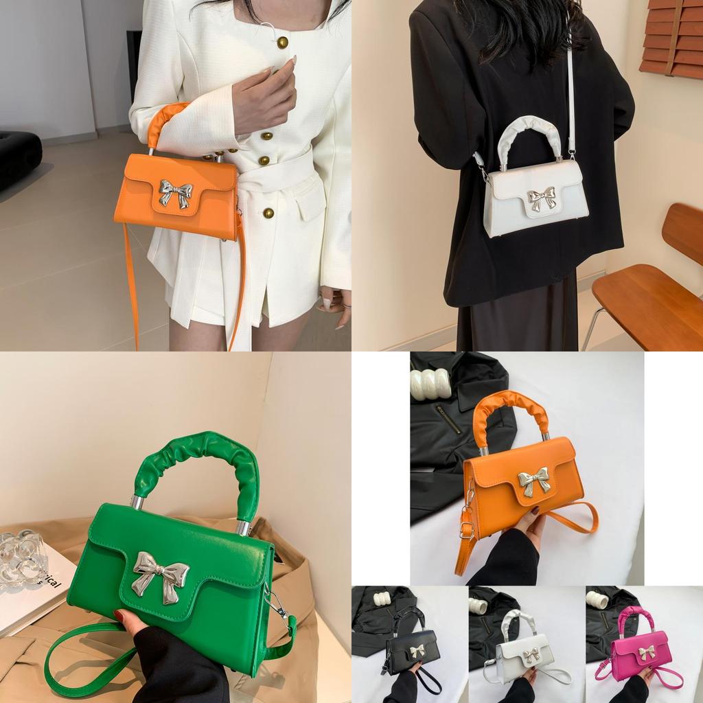 Trendy Black White Or Colorful Pu Shoulder Crossbody Bag Stylish Small Square Handbag