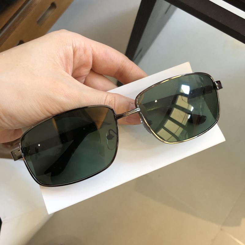 2025 Nová Móda Zelené Sluneční Brýle Pro Muže Vysoce kvalitní Křišťálové Sklo Řízení Rybaření Velký Obličej UV400 Kovové Tepelná Izolace
