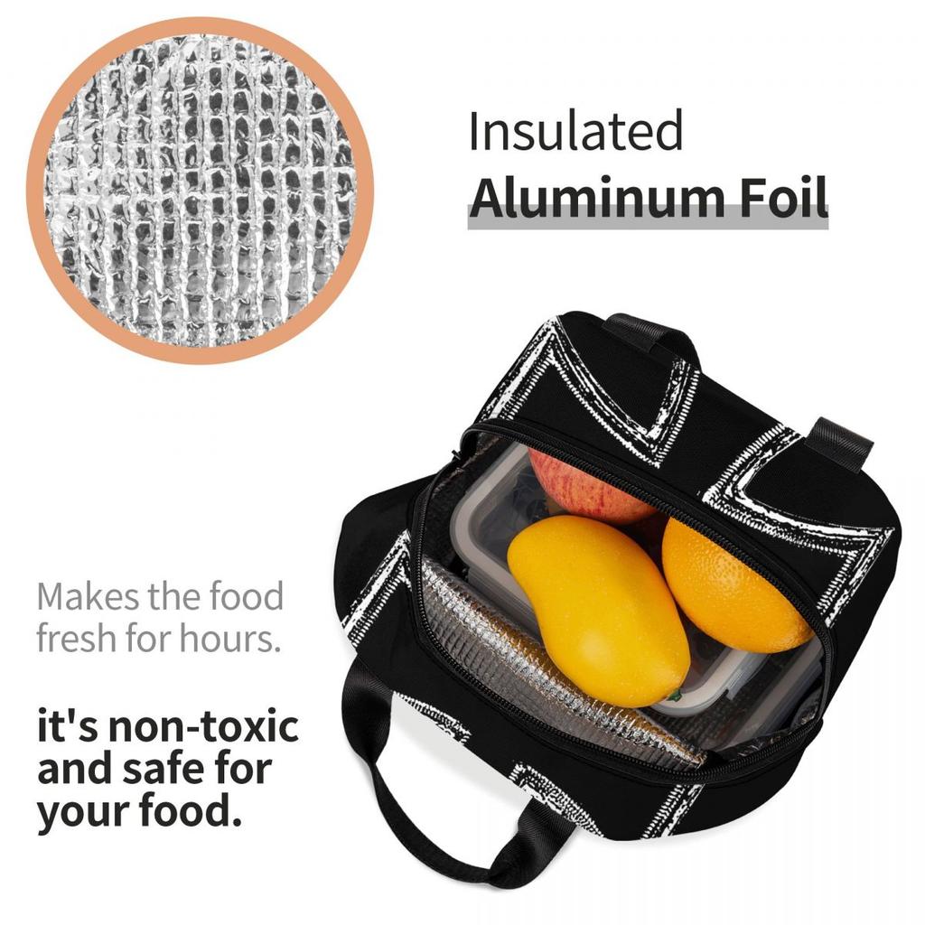 West Coast Iron Cross Choppers Insulated Lunch Bag for Women Children Portable Food Boxes Thermal Lunch Box Tote