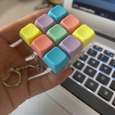 Teclado Mecánico Fidget Llavero Alivio Estrés Ansiedad Portátil Viaje Silencioso Niños Adultos 1/9 Teclas Teclado Clic Sensorial Tecla Juguete