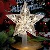 15 Cm Christmas Tree Top Decoration With Led Lights Five-pointed Star-shaped Colorful Shining Star Xmas Festival Home Decoration