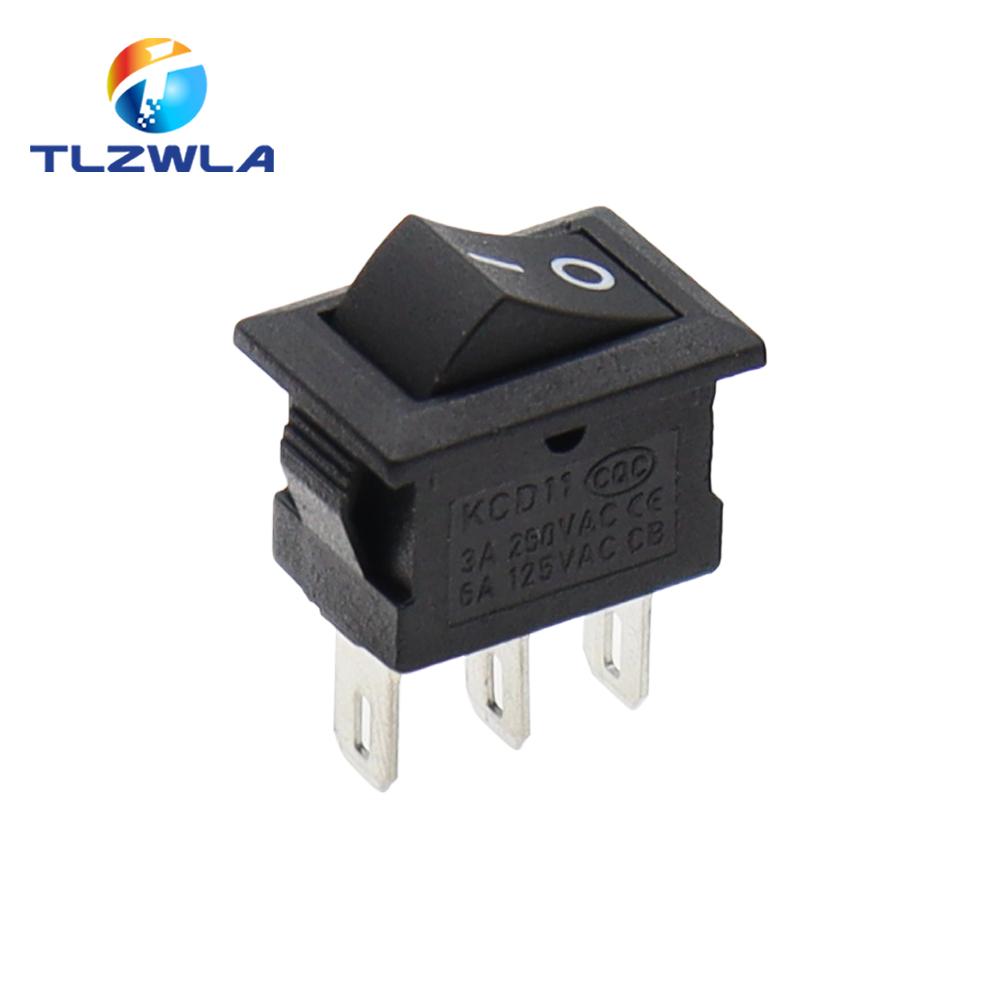 5/10 Stück KCD11 Kippschalter 10*15mm Mini-Druckschalter EIN-AUS / EIN-AUS-EIN 2 Pins / 3 Pins 3A 250VAC / 6A 125VAC 10x15mm