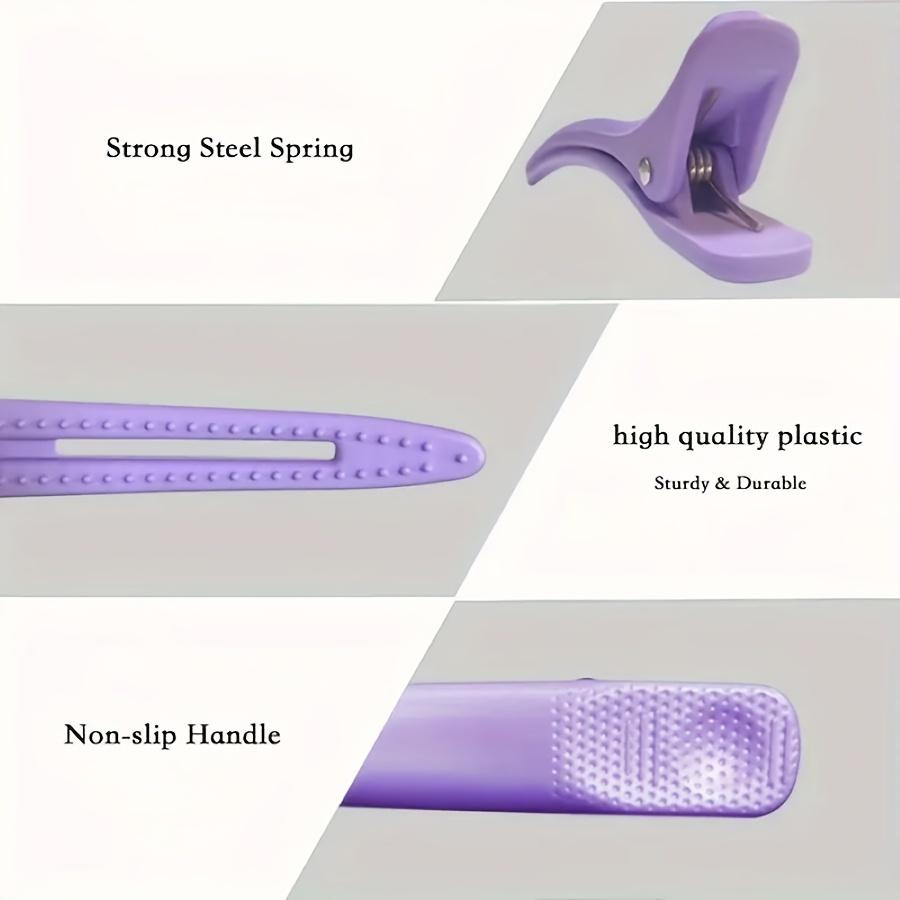 6pcs Non-Slip Font Hair Clips | Professional Salon and Home Hair Styling Division, Silicone Tape, Suitable for Hairdressers