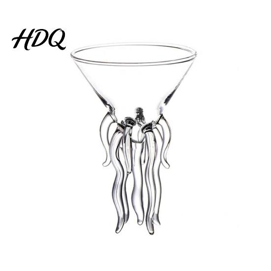 Multi-functional Glass Octopus Tentacle Wine Goblets Jellyfish Shape Cocktail Glass Artistic Stemware C