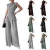 Women's 2-Piece Fashionable Casual Sleeveless Asymmetric Top And Wide-Leg Pants Set