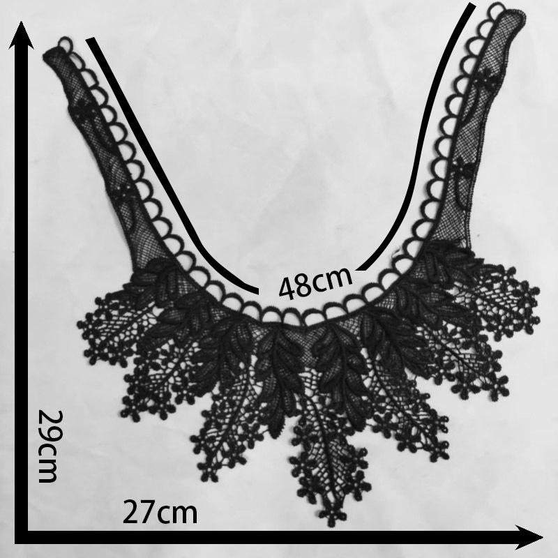 Water-Soluble Lace Bust Neckline 3D Embroidery Brooch Trim Semi-Circular Collar