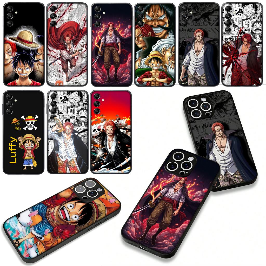 Cover for Apple iPhone 17 16 11 Pro XS Max XR 6 7 8 Plus + 16E SE 2020 2022 Air 5 Phone Case Red Hair Luffy One Piece Shanks