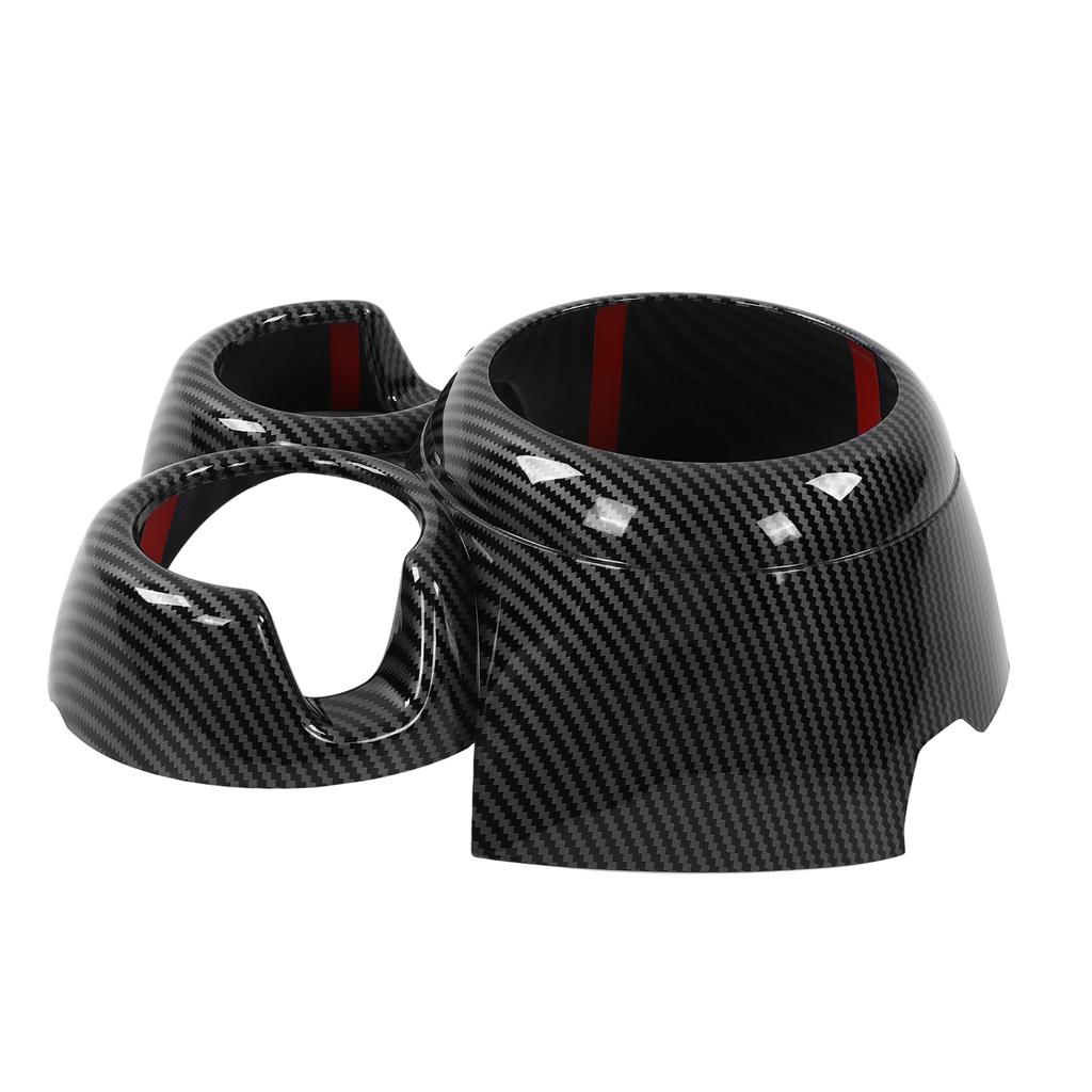 Carbon Fiber Style Gear Shift Cup Holder Cover Trims Replacement for Cooper Hatchback F55 F56 F57