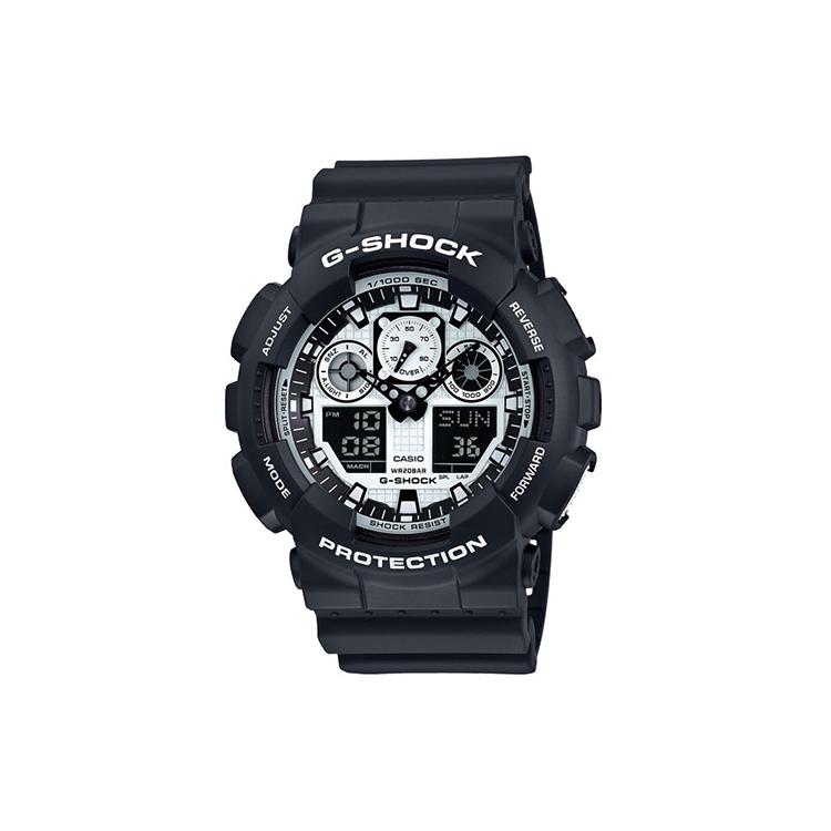CASIO Men G-SHOCK White Watch GA-100BW-1A GA-100BW-1A Black Strap