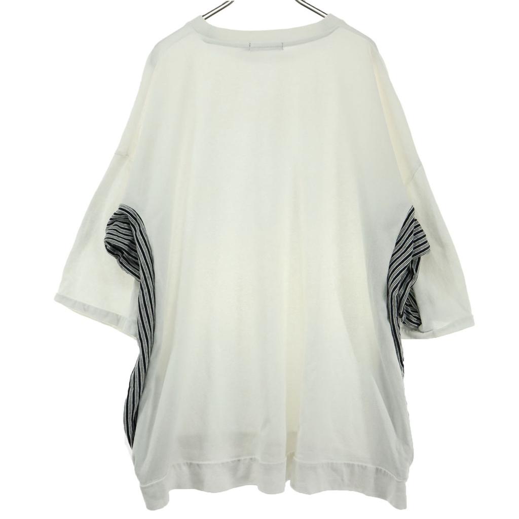 niko and... Short sleeve Round neck Cut M white Fabric switching Men's Used