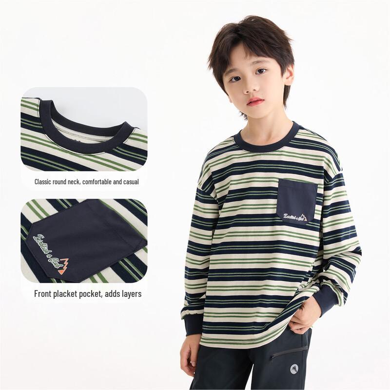 Xiaoyinman Boys' Retro Stripe Long Sleeve T-Shirt