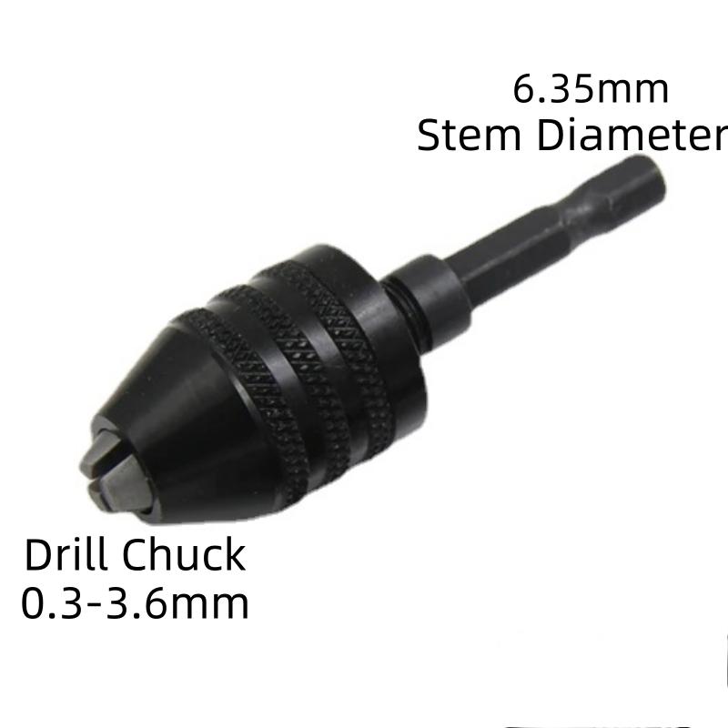 Quick Change Keyless Drill Bit Chuck Hex Shank Adapter Converter Tool 1Pc 0.3-8mm 6.35mm