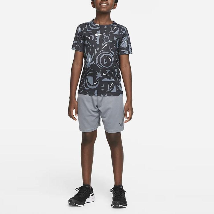 Nike Kids Graphic Print Crew Neck Short Sleeve T-Shirt Kids Tops Black DM8549-010