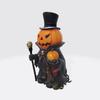 Halloween Resin Scary Pumpkin Lantern, Tabletop Art Decor, Handcrafted Horror Pumpkin Light, Holiday Ornament Gift