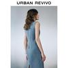 UR Women's Retro Back Slit Sleeveless Denim Dress
