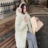Autumn Winter Thicken Warm Parka Women Casual Sweety Solid Color Big Pocket Loose Long Hooded Coat Jackets Outwear