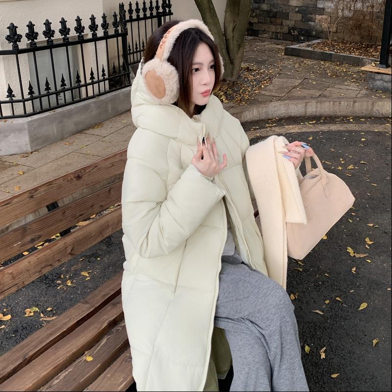 Autumn Winter Thicken Warm Parka Women Casual Sweety Solid Color Big Pocket Loose Long Hooded Coat Jackets Outwear