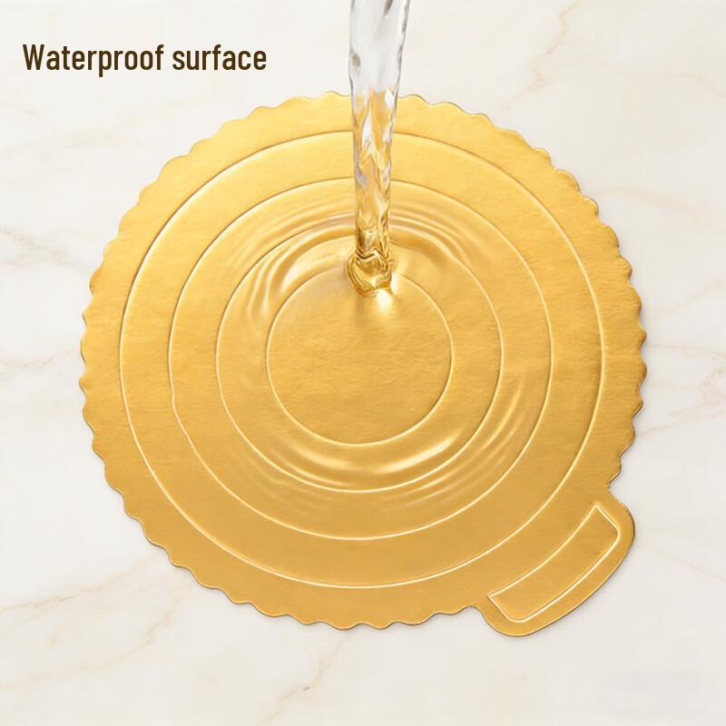 Jiekainuo Reusable Hardened Round Gold Cake Boards