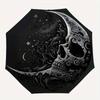 1pc Midnight Moonlit Skull Pattern Umbrella, Fashionable, Personalized, High-Value Folding Umbrella, a Must-Have for Summer, 8-Rib Durable Iron F