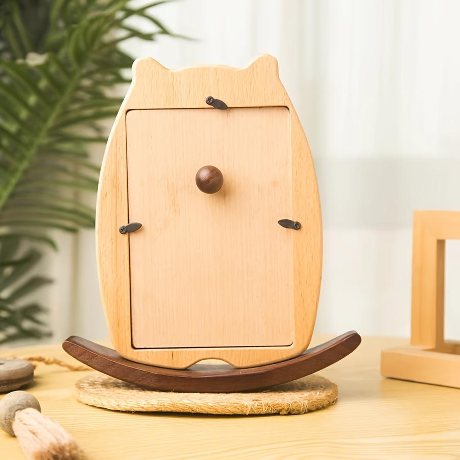 Dřevěný minimalistický houpající se medvídek fotorámeček pro miminko a děti bukové dřevo domov roztomilá dekorativní ozdoba