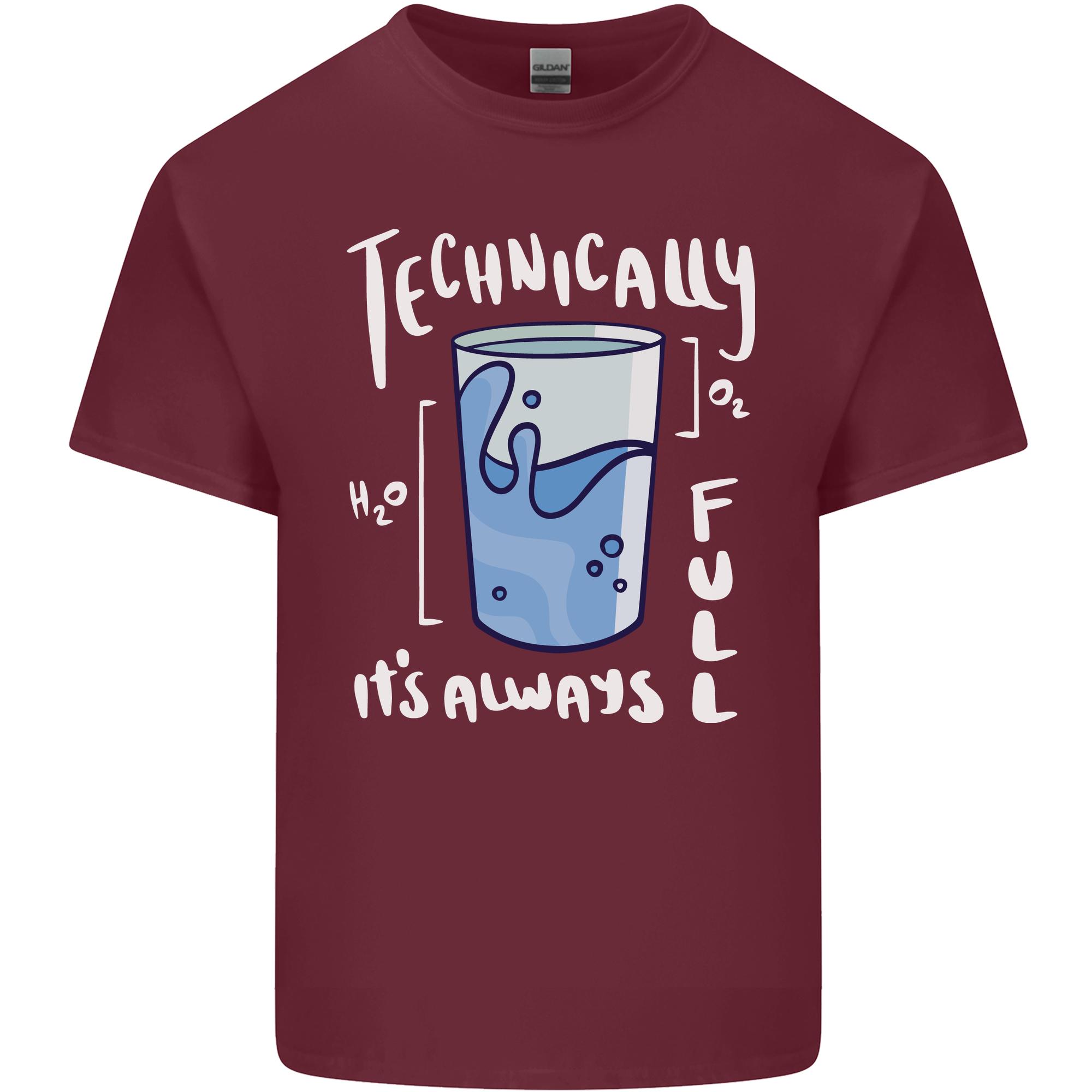 Technically the Glass is Always Full Science Nerd Unisexs Light Cotton TShirt S