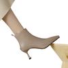 Elegant Modern Boots Women 2024 Winter Hot Sale Ankle Women's Boots Fashion Sewing Pointed Toe Thin Heels Side Zip Shoes Women