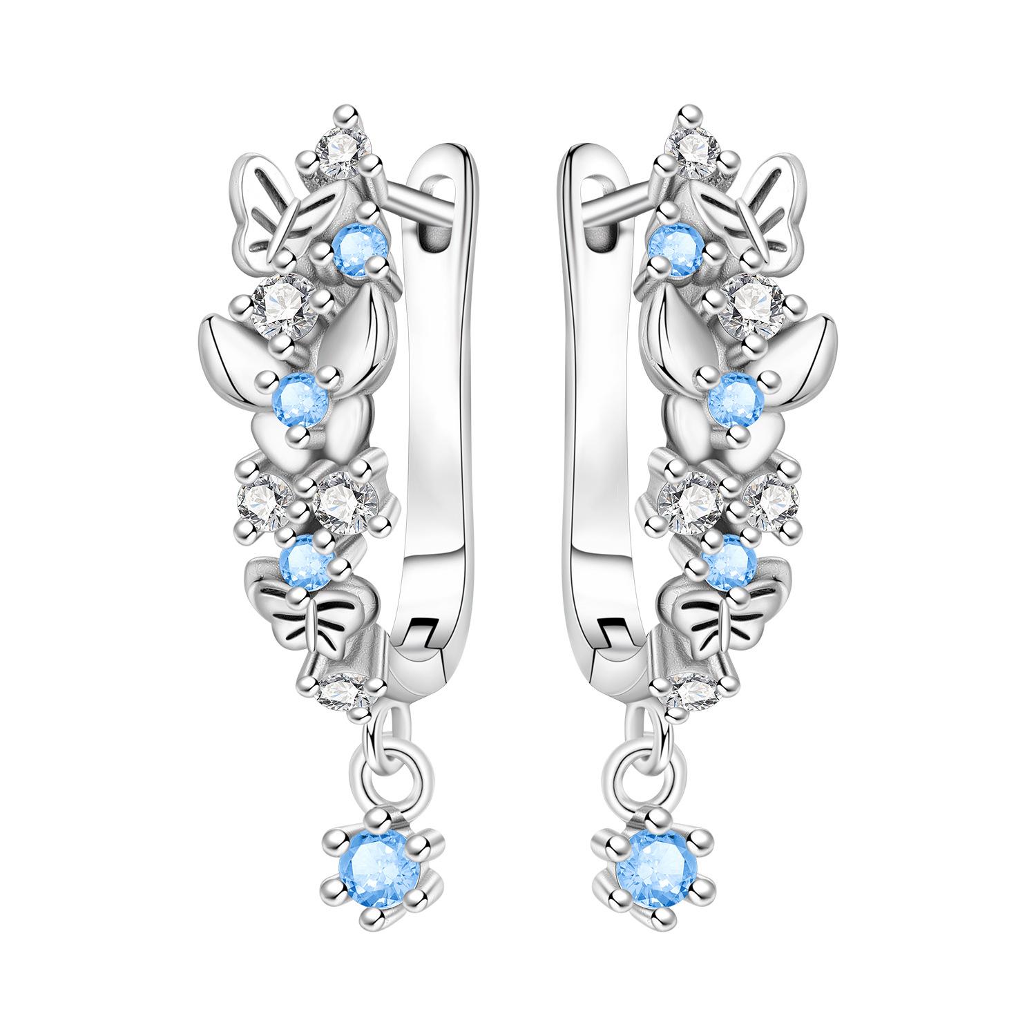 European and American Trends 925 Silver Needle Butterfly Earrings Earrings Niche Light Luxury High-end Earrings 2026 copper