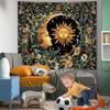 Boho Mandala Tree of Life Tapestry, Sun Moon Hippie Wall Hanging, Aesthetic Bedroom Dorm Living Room Decor