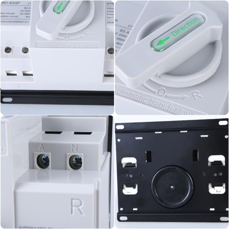 Manual Changeover Switches 2P 63A 220V Double Power ATS for Stable Circuit Management Circuit Protections Switches