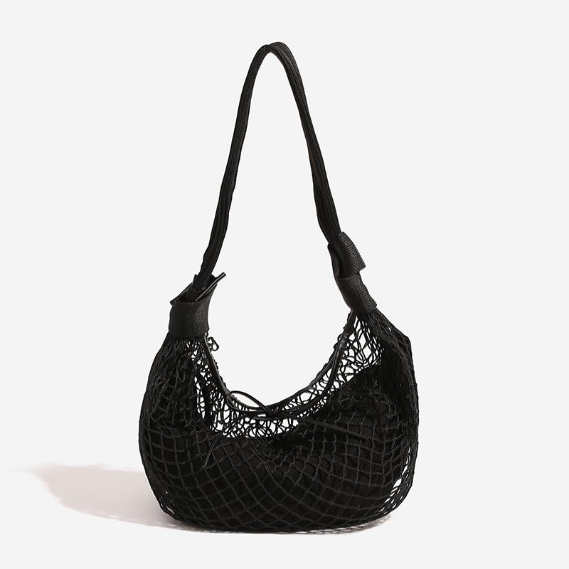 2025 Summer New Fashion Handbag Unisex Detachable Horn Mesh Bag Light Beige Single Shoulder Crossbody Bag for Women