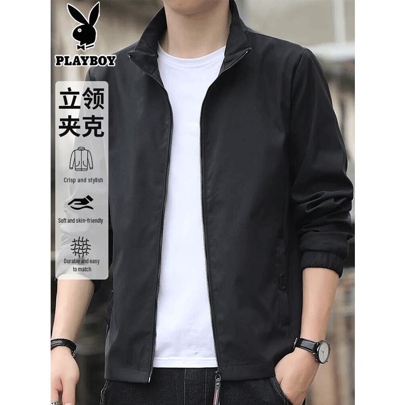 PLAYBOY Men's Spring/Autumn Stand-Collar Business Casual Jacket