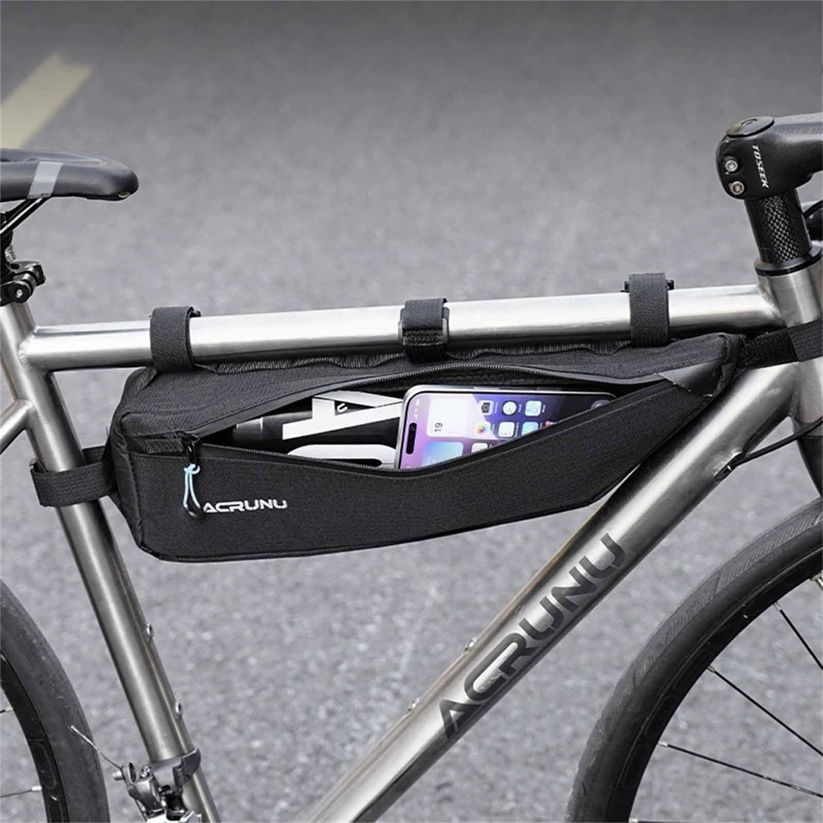 

Cycling Front Beam Bag, Large-Capacity Upper Tube Bag for Mountain and Road Bikes, Outdoor Riding Storage Accessory One Size чёрный