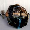 1pc Fantasy Landscape with a Mystical Tree Automatic Opening and Closing Umbrella - Suitable for Various Occasions, Outdoor Activities, Lightweig